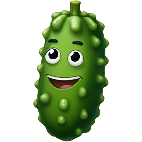 Smiling pickle emoji