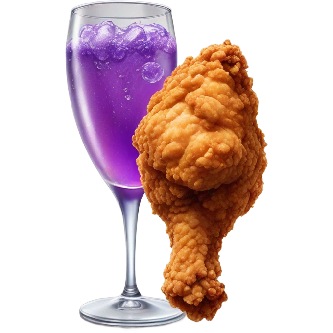 Fried chicken eating Grape kool aid  emoji