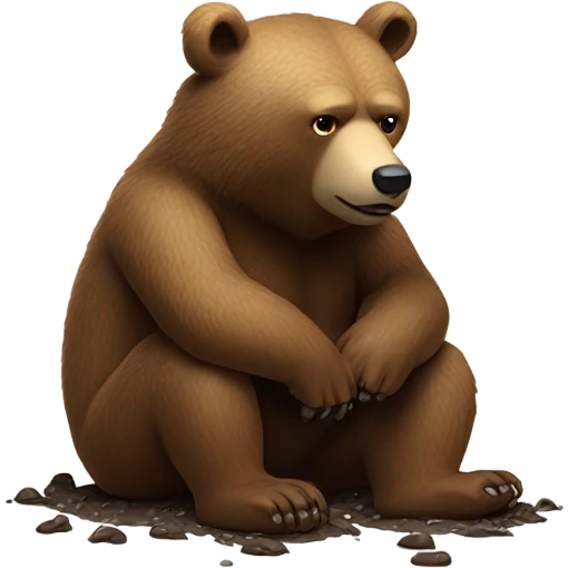 Bear shitting in the woods emoji