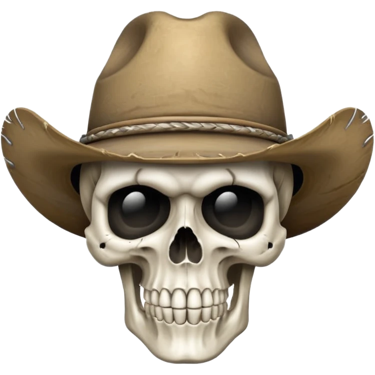 A skull face with cowboy hat emoji