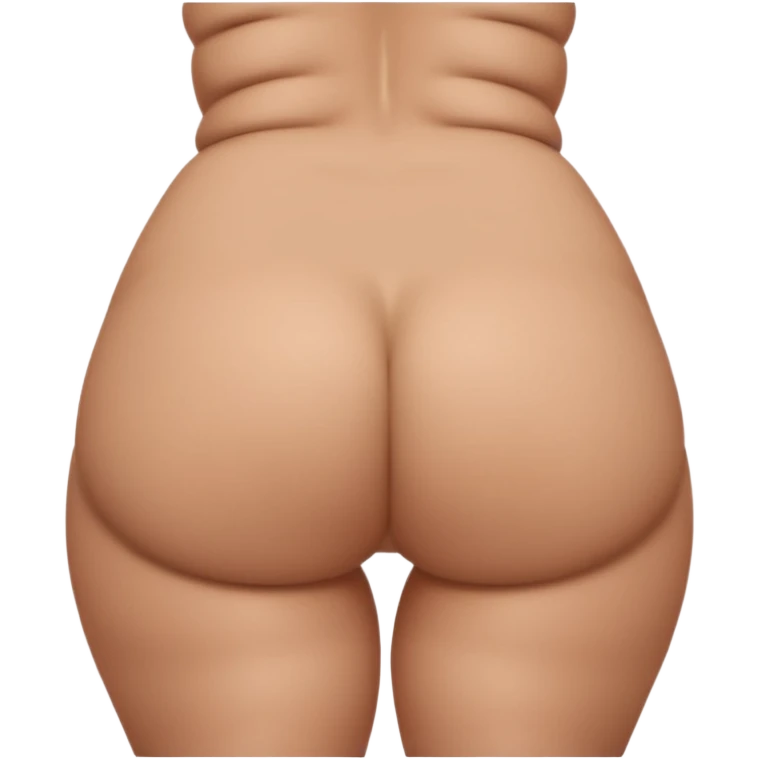 woman facing away from camera, big-round buttcheeks, butt-completely out and showing, plump juicy buttcheeks, woman without clothes emoji