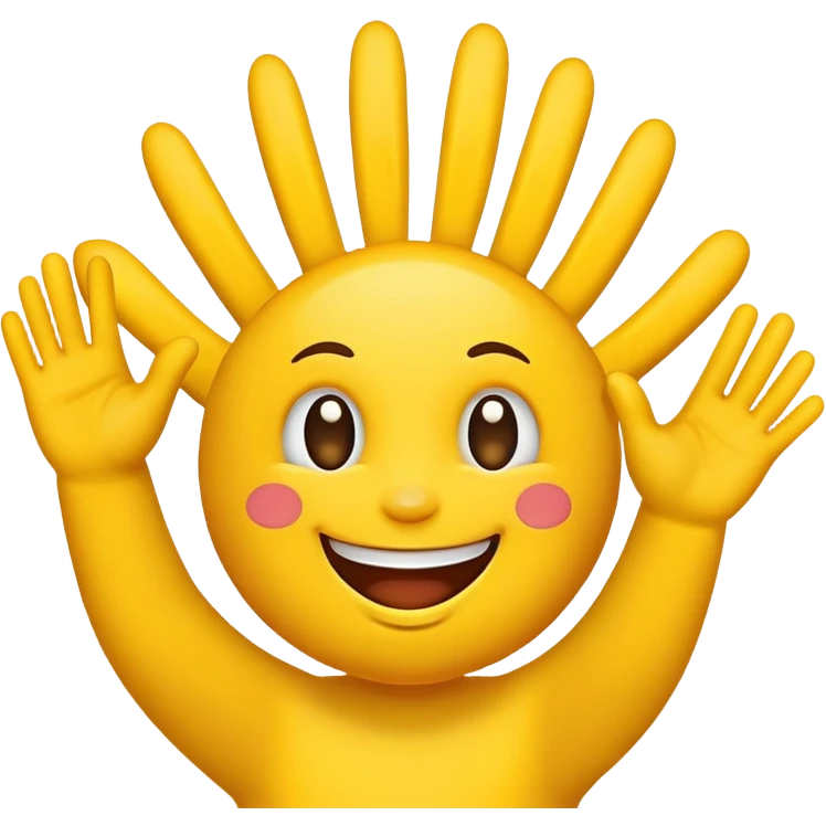 Happy face whit five hi  emoji