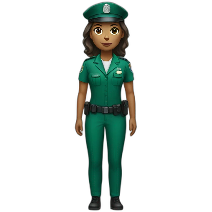 Girl customs officer in green clothes  emoji