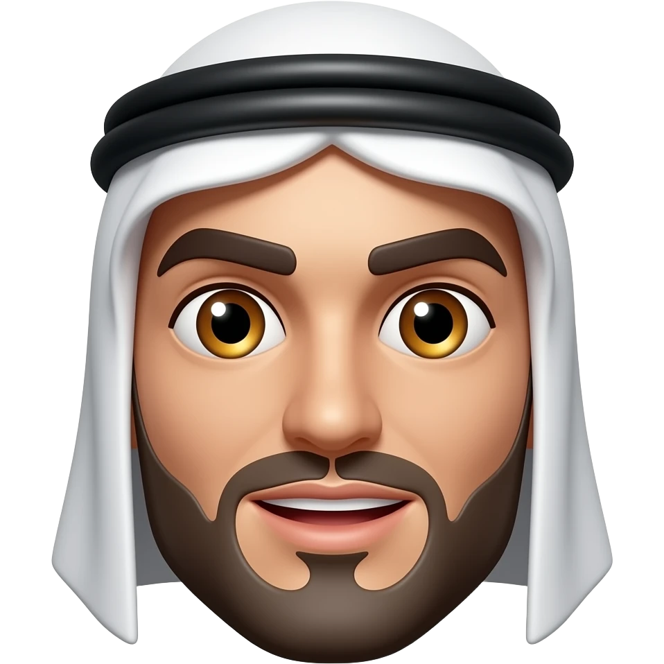 3D isometric face, arched thick eyebrows, wide amber eyes, slightly opened mouth.
Minimalist professional style, emerald & gold sleek textures, refined Arabic features.
Soft studio lighting, 8k Octane render, ray-tracing detail.
Isolated on white background, premium literary aesthetic --v 6.0 emoji