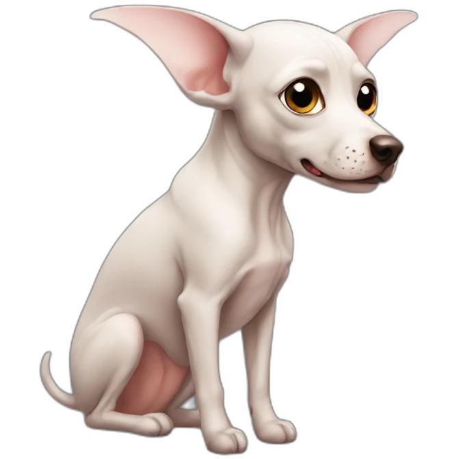 Hairless winged dog emoji