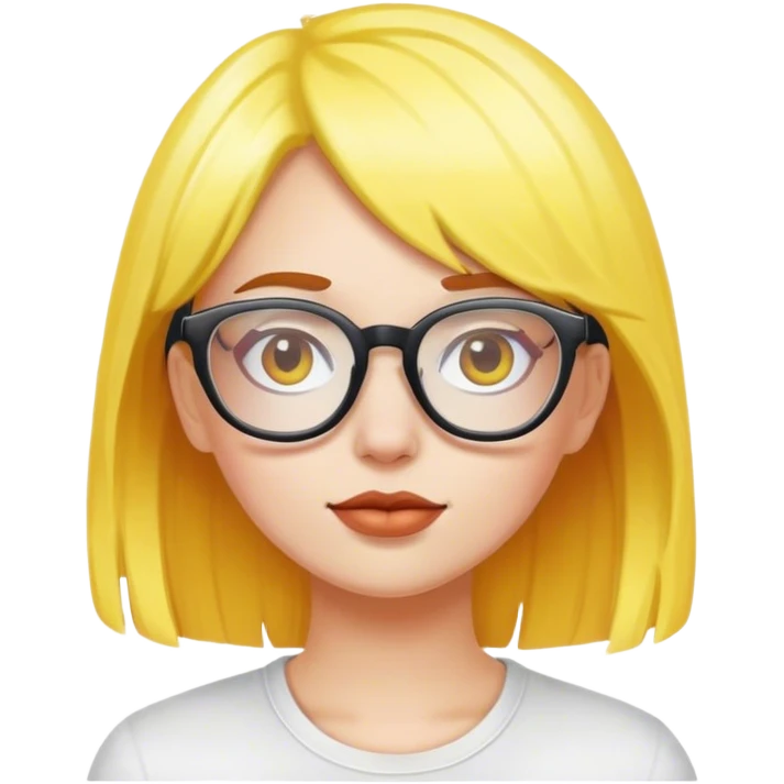 Paris painted a yellow-white girl with dyed hair and glasses. Suddenly, I had a strange idea. emoji