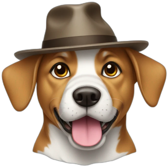 Dog with a hat emoji