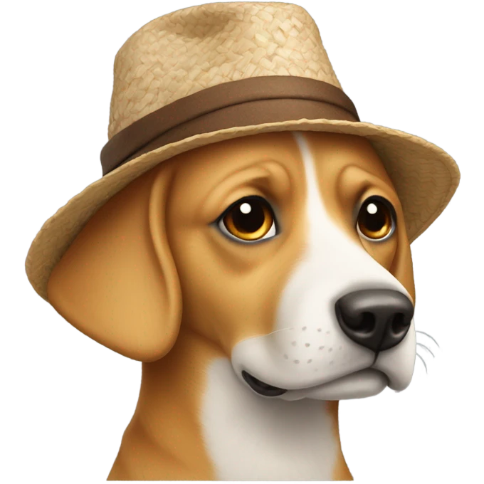 Süsser hund mit hu emoji
