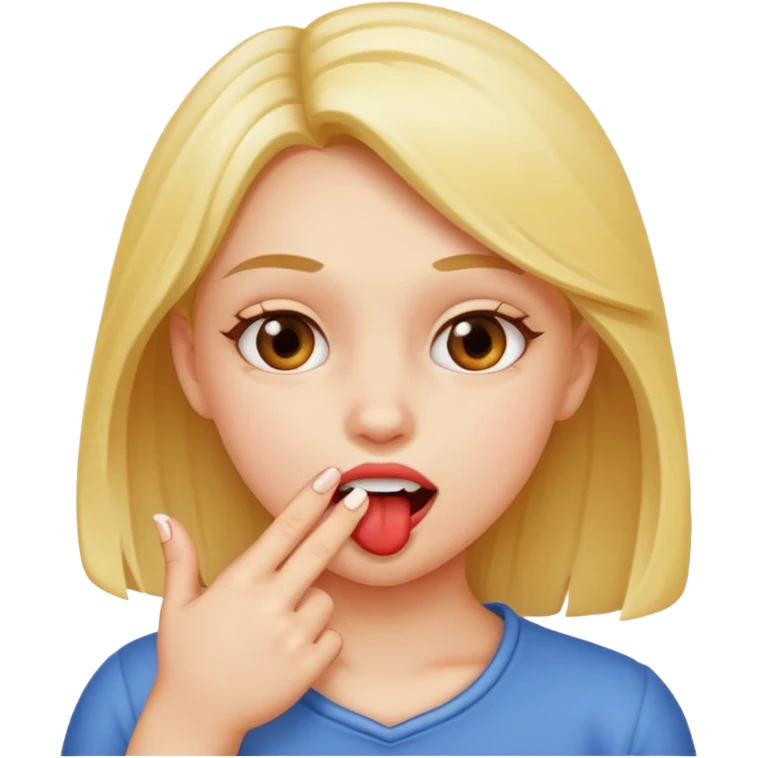 girl flirty biteing finger  emoji