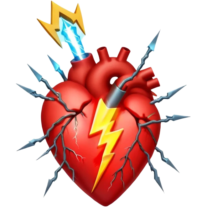 молния протыкает сердце emoji