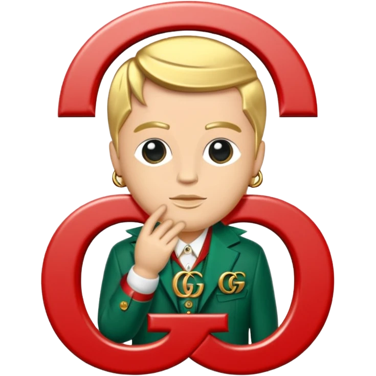 Greggpoppedyabxtch but the G as the Gucci logo emoji