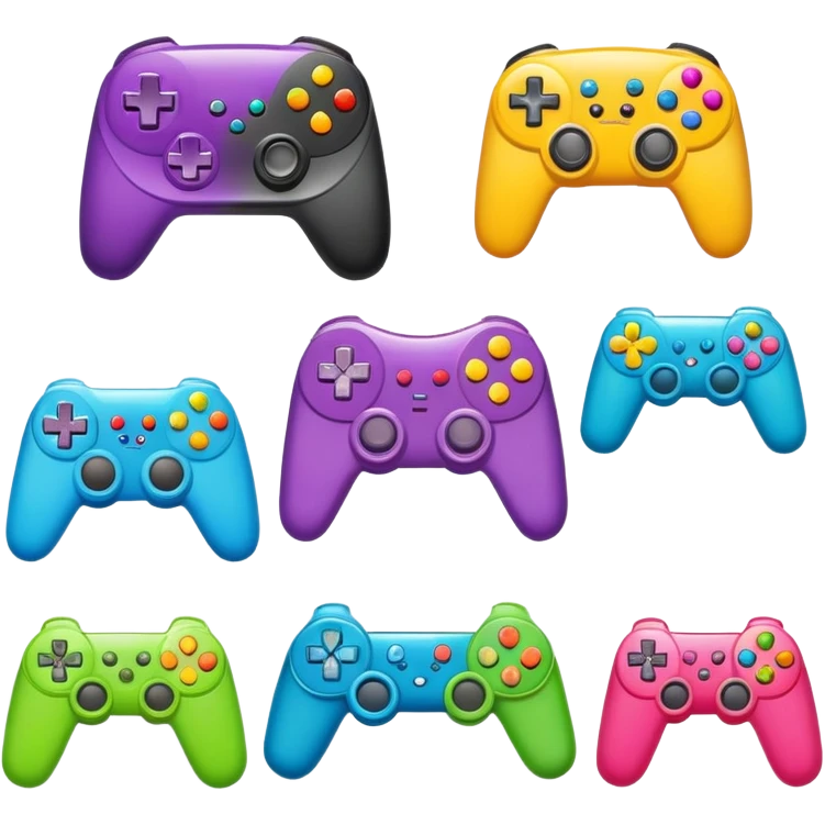 Gamer icons: controllers, “Level Up!” stickers emoji