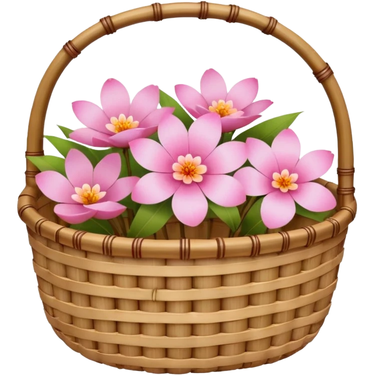 bamboo basket, flower emoji