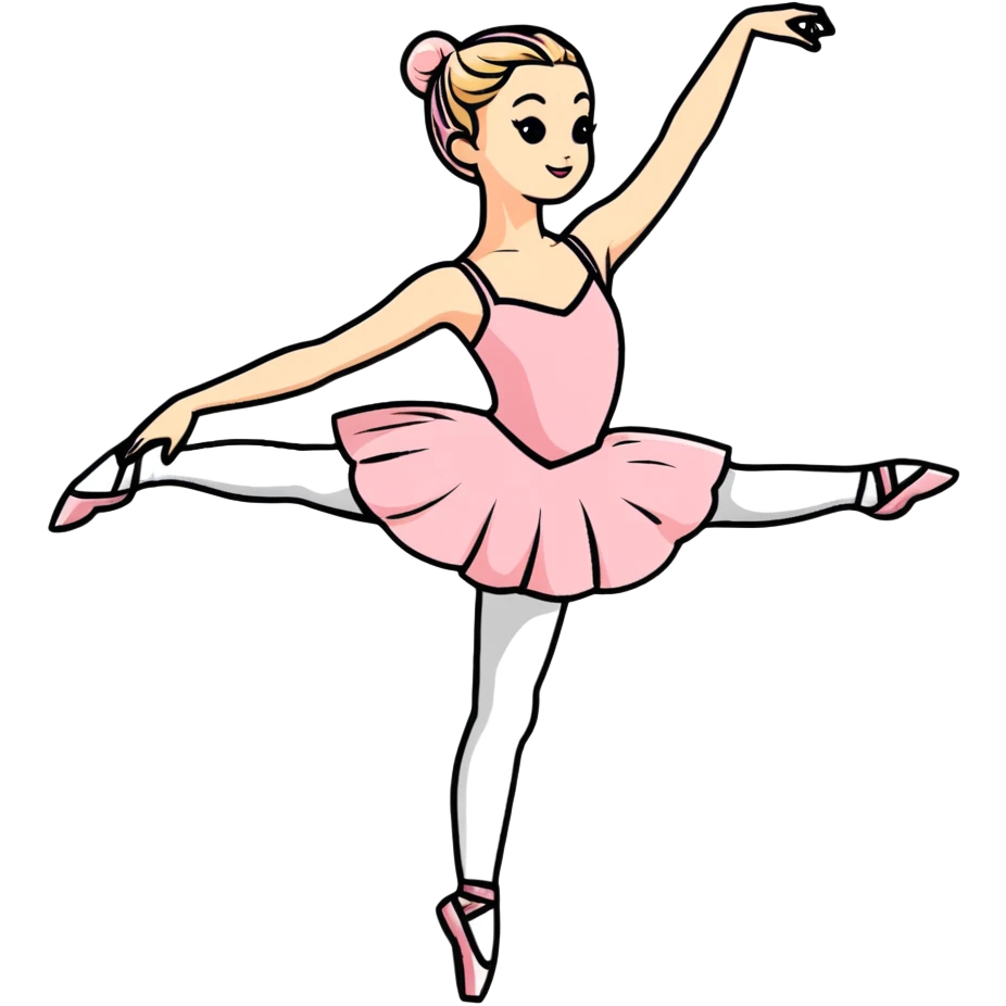 cute ballerina in arabesque position emoji