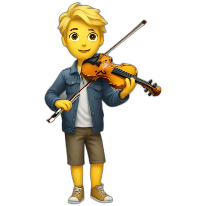 boy-standing-in-a-yellow-sea-while-holding-violin emoji