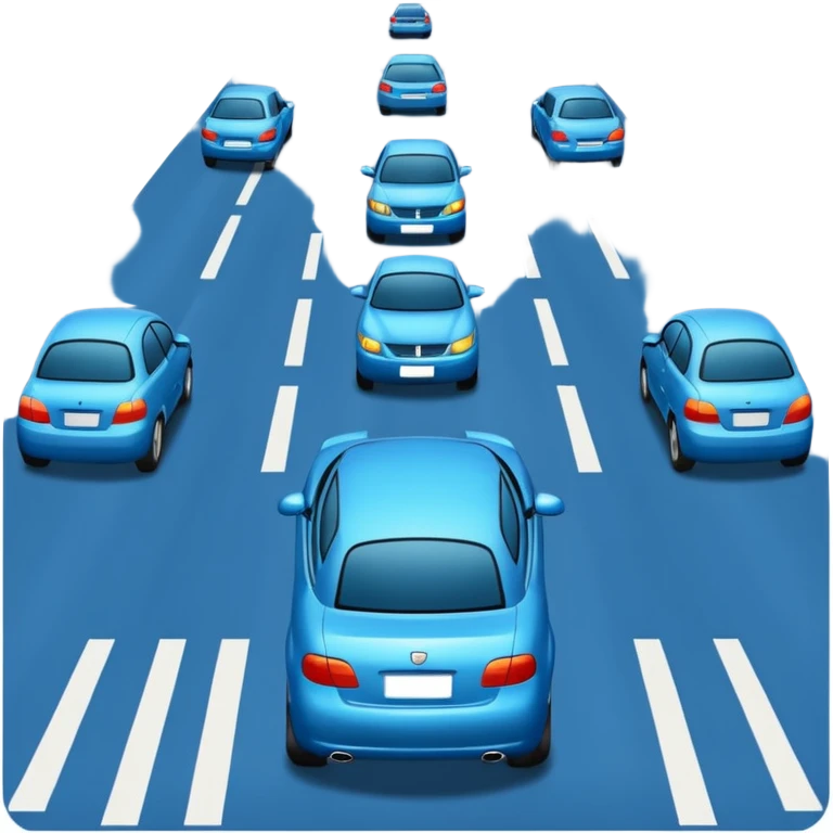 car in middle traffic lane add lanes emoji