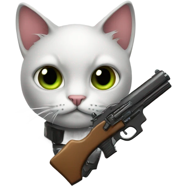 Cat with gun emoji