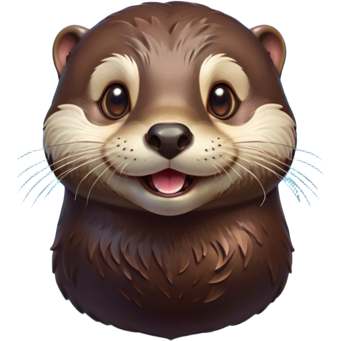 Cinematic Comical Otter Portrait Emoji, Head tilted dramatically with an exaggeratedly amused expression, featuring a striking, glossy brown Fur with a playful glint in its wide, expressive eyes filled with playful disbelief, Simplified yet hilariously expressive features, highly detailed, glowing with a slightly sassy glow, high shine, dramatic yet playful, stylized with an air of cheeky aquatic mischief, bright and endearing, soft glowing outline, capturing the essence of a spirited and over-the-top otter, so meme-worthy it feels like it could splash its way into internet fame instantly! emoji