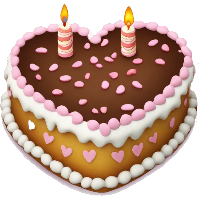 Heart shaped birthday cake emoji
