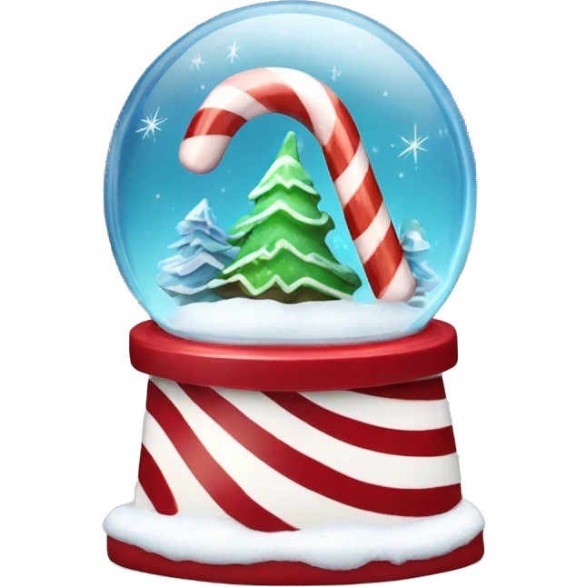 Candy cane snow globe  emoji