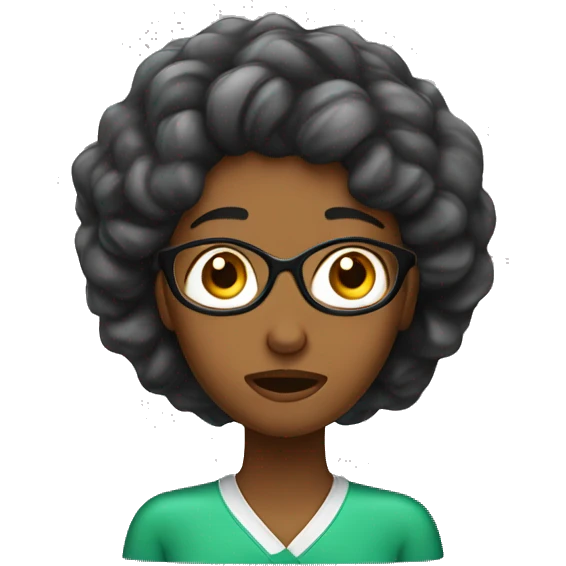 stressed black teacher (woman) slime in her hair emoji