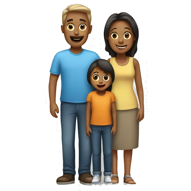 Family of 3 persons. A mom, a old daughter and a Young dougter emoji