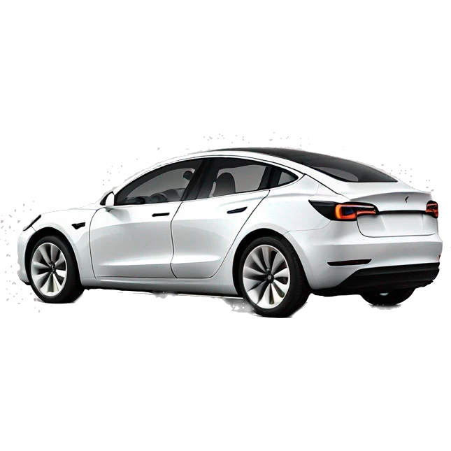 white tesla model 3 performance 2023 side view emoji