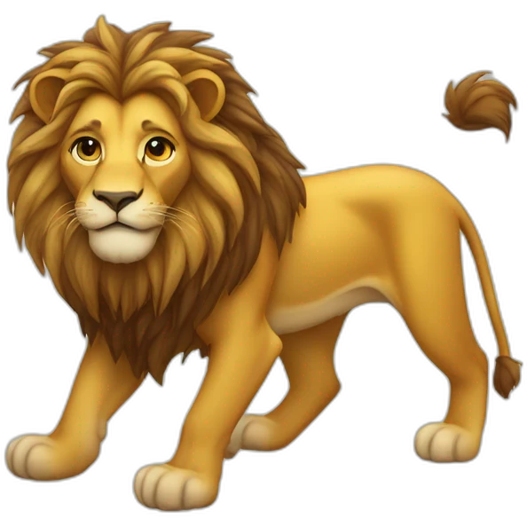 lion sur une abeille emoji