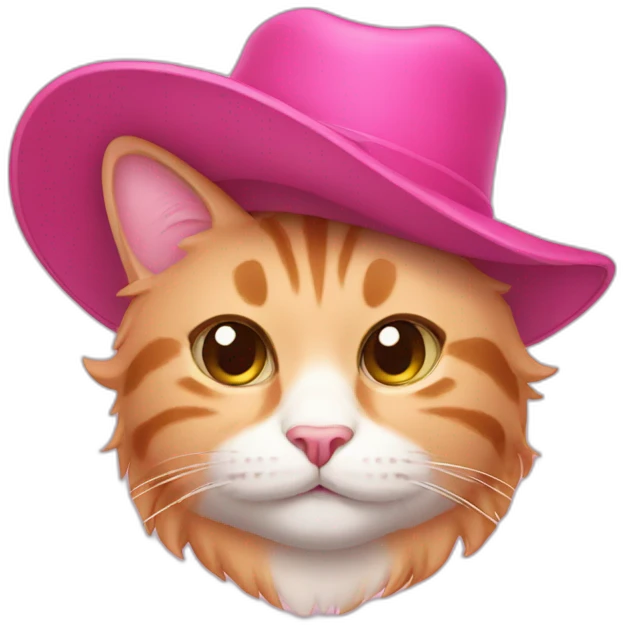 pink cat with hat emoji