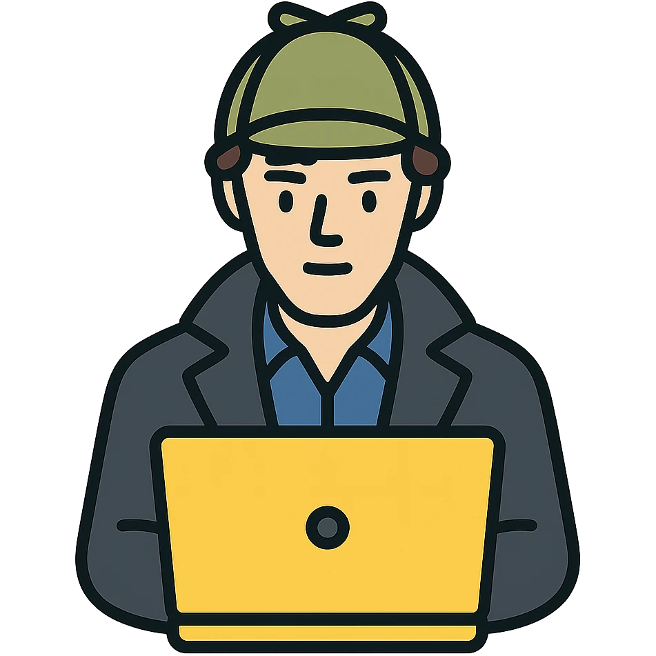Sherlock Holmes (Benedict Cumberbatch) sits with the laptop emoji