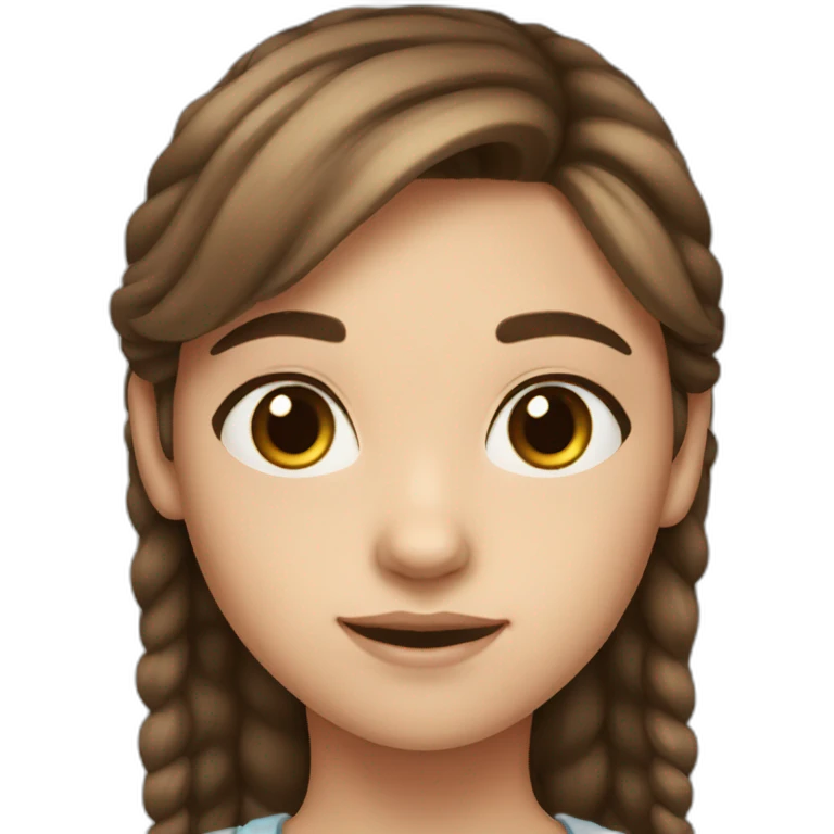 11 year old girl brown hair brown eyes white skin emoji