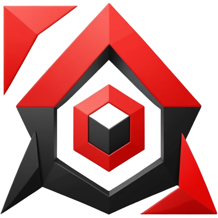red and black design logo of "AIOT emoji