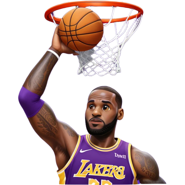 LeBron James basketball player in Lakers jersey dunking emoji