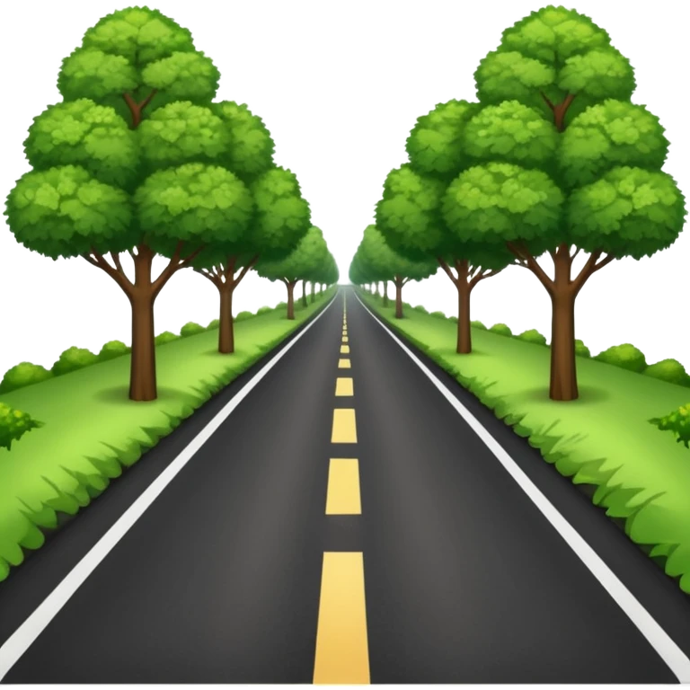 A long HORIZONTAL NOT VERTICAL road! (without lines) with trees and bushes on the sides and behindA long horizontal road (without lines) with trees and bushes on the sides and behind emoji