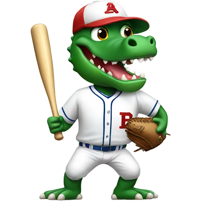 an alligator playing baseball emoji