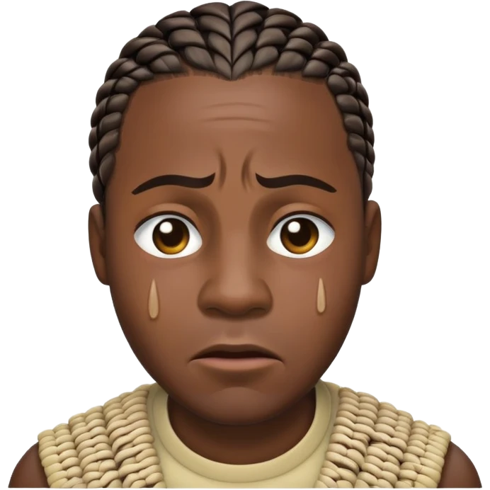 black man with cornrows crying emoji