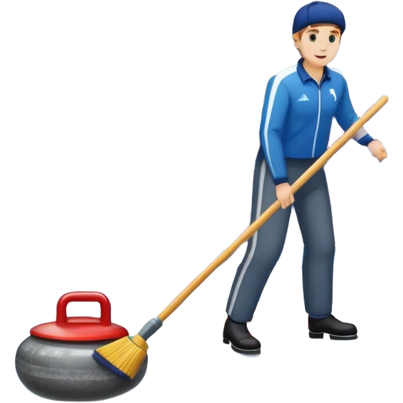 An icon showing the ice with a broom and a close-up of a curling stone sliding. The scene is set in a brightly lit stadium, with detailed spectator stands in the background. Transparent background highlights the focus, skill, and atmosphere of the curling sport. emoji
