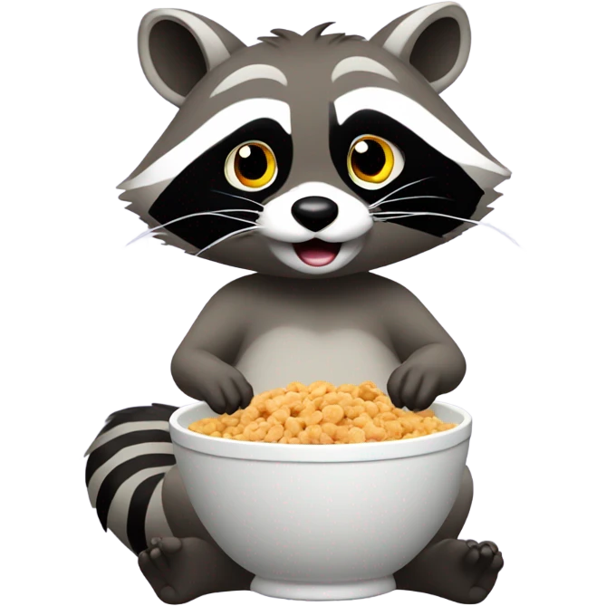 raccoon eating cereal emoji