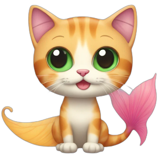 Cat with a mermaid tail emoji