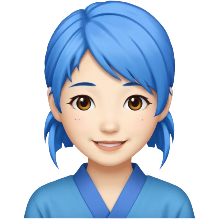 blue haired japanese woman emoji