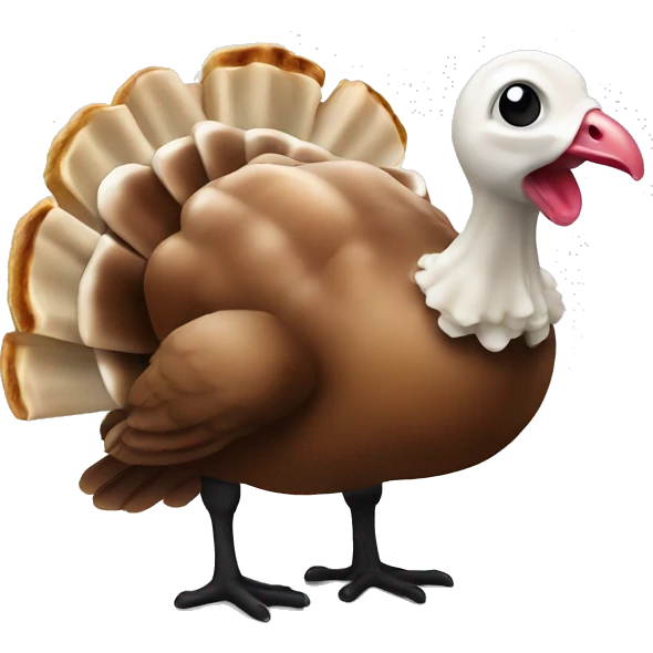 Turkey with black toast and oyster emoji
