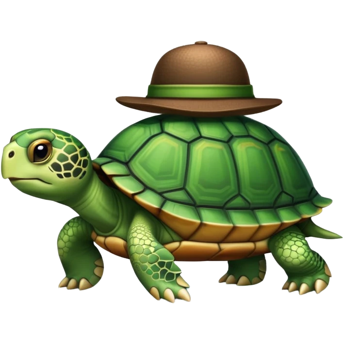 Tartaruga com chapéu emoji