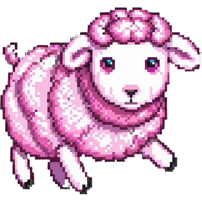 pink sheep jumping emoji