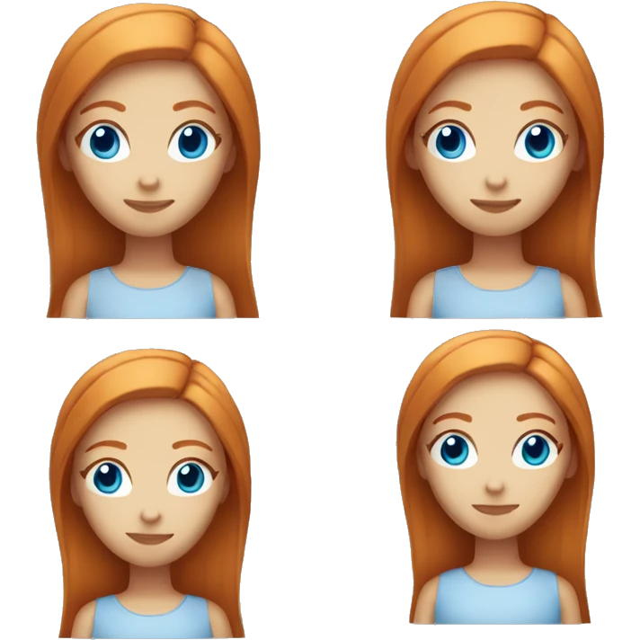 ginger girl with straight hair and blue eyes  emoji