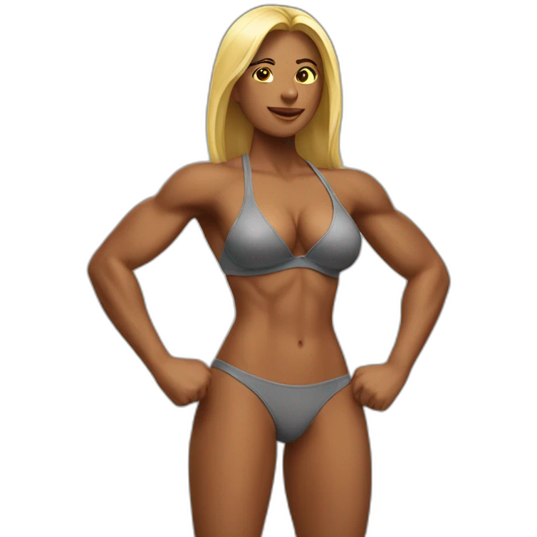 Muscular woman bikini emoji