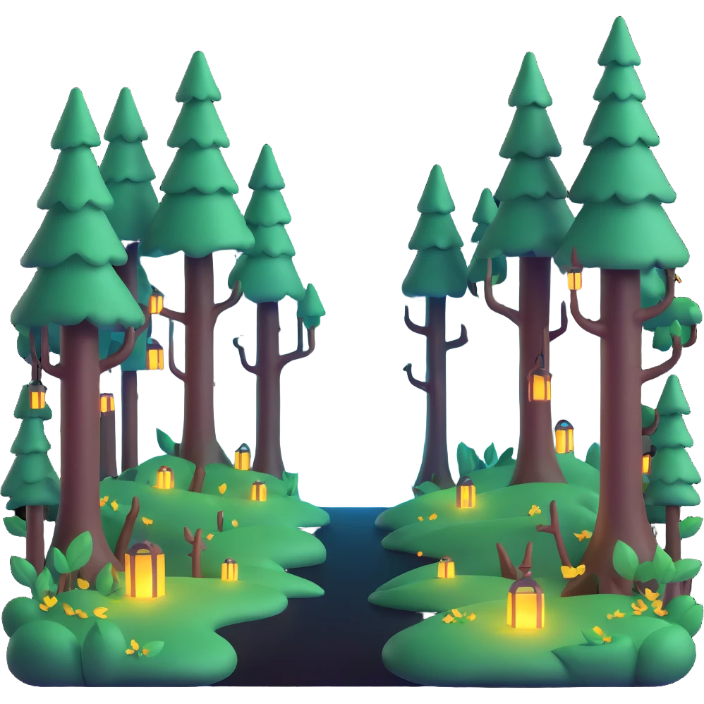 magical forest with glowing elements emoji