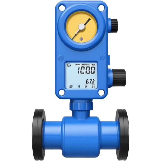 Mini caudalímetro color azul con brida emoji