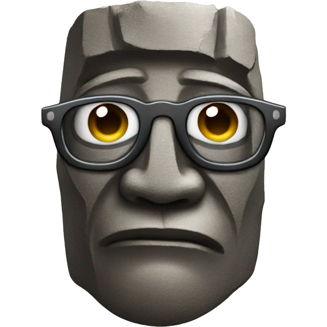 Easter island head with glasses emoji