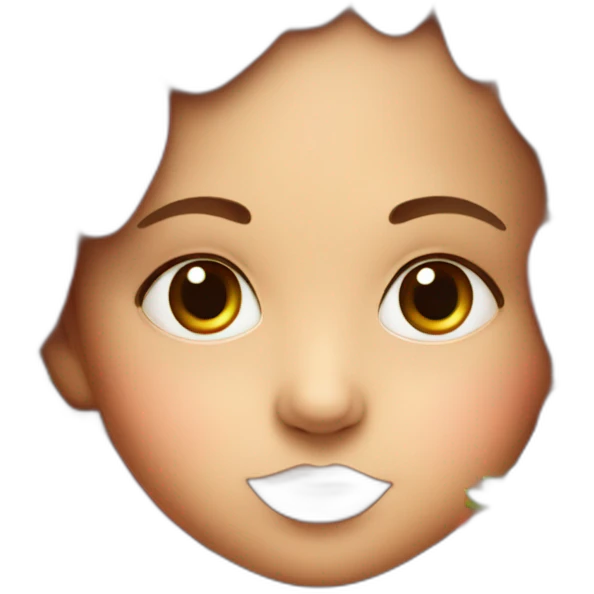 Female Baby face with brown eyes inside a strawberry emoji