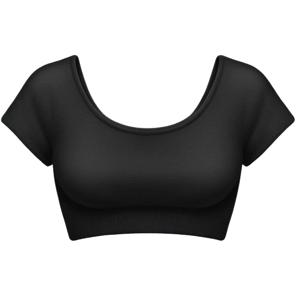 super realistic isolated black cashmere crop top emoji